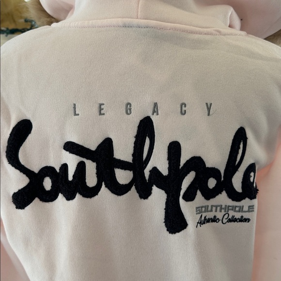 South Pole Pink Graphic Hoodie with Fur Trim - Picture 6 of 9